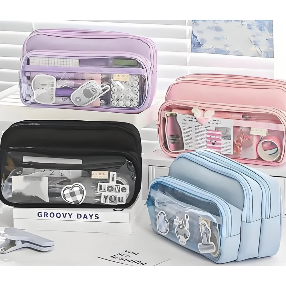 Neues einfaches Federmäppchen mit großem Fassungsvermögen für Schüler.