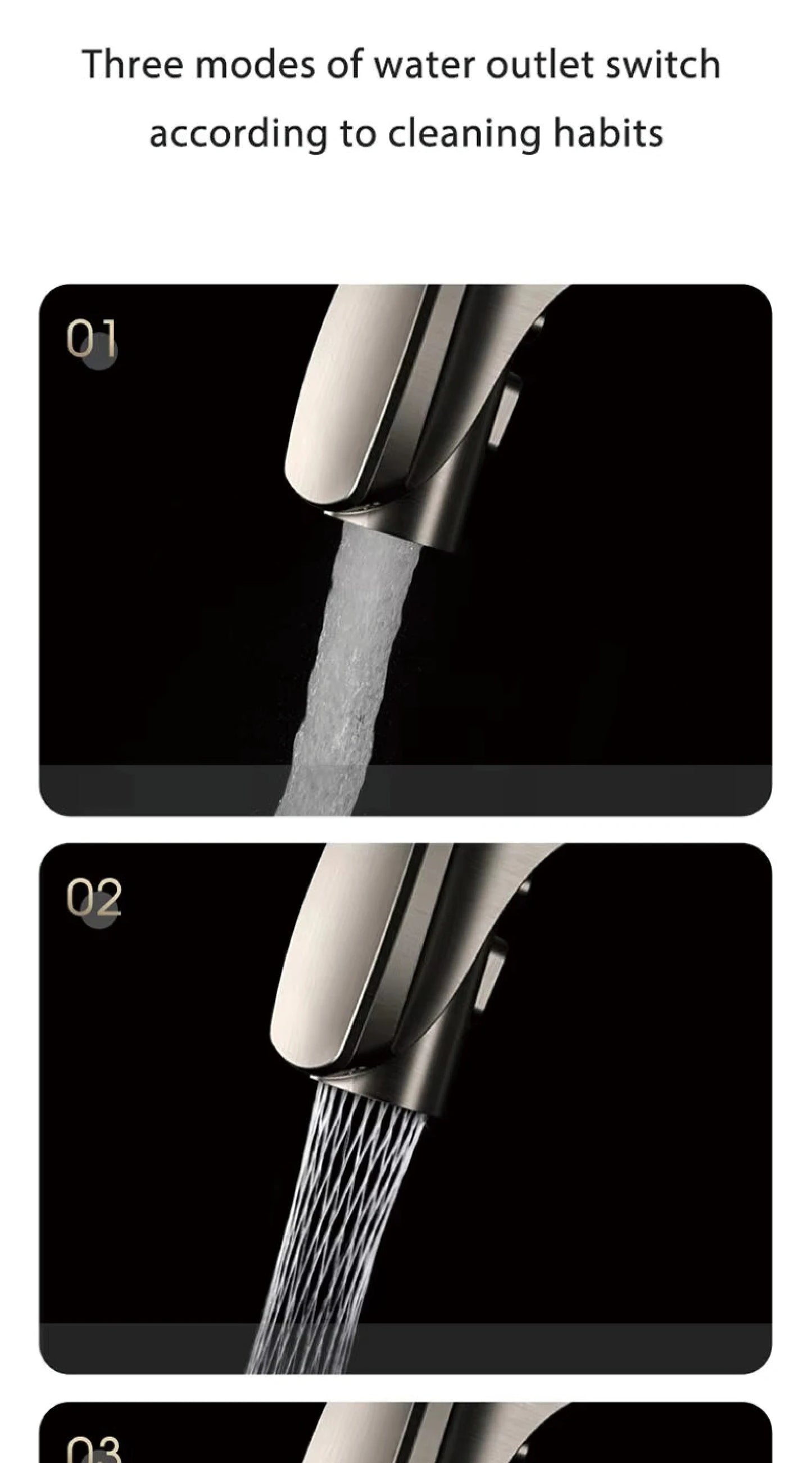 AITANA Gun Grey Luxury Brass LED Display Kitchen Faucet，Touchless Sensor，Pull-Out 3-Function Spray Water-Saving SinK Mixer