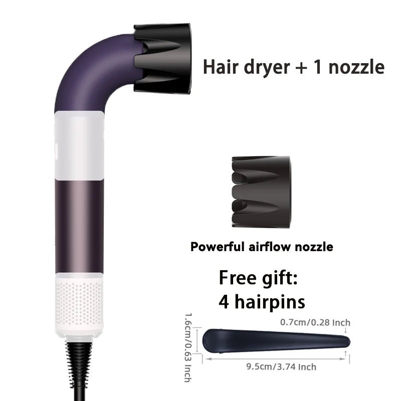 1400W pure original high-power hair dryer, dries hair quickly, lightweight body, low noise, comes with various types of nozzles