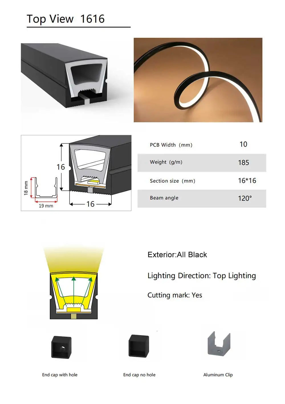 Black Led Neon Silica Gel Tube Diffuser Soft Rope Tube IP67 Waterproof For WS2812B SK6812 WS2811 5050 RGB Flexible Strip Light.