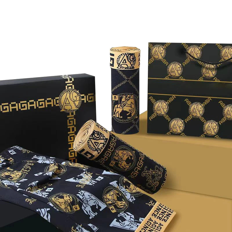 4 teile/satz männer Unterwäsche Sexy Boxer Antibakterielle Atmungsaktive Soft Print Männer Boxer Shorts Mode Jungen Dünne Flache Ecke Höschen