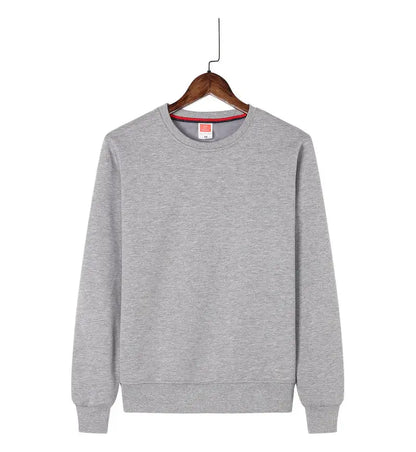 Men's Casual Pullover Custom Printed Embroidery Company Logo Clothing Fashion Winter Warm Sweater Solid Color Sweatshirt 4xl