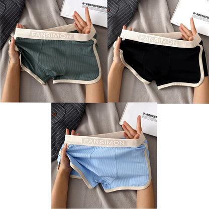 3 Pcs/Lot Men's Sexy Striped Panties Boxer Shorts Underwear Male Boxers Homme U Convex Shorts Lingerie Underpants.