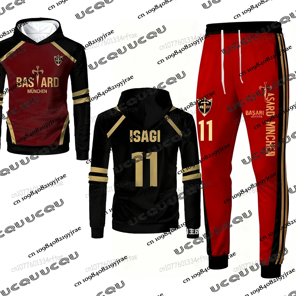 Anime Blue Lock MICHAEL KAISER Tracksuit Sets For Men Hoodies+Long Pants Suits Autumn Winter Casual Sets For Men Christmas Suits.