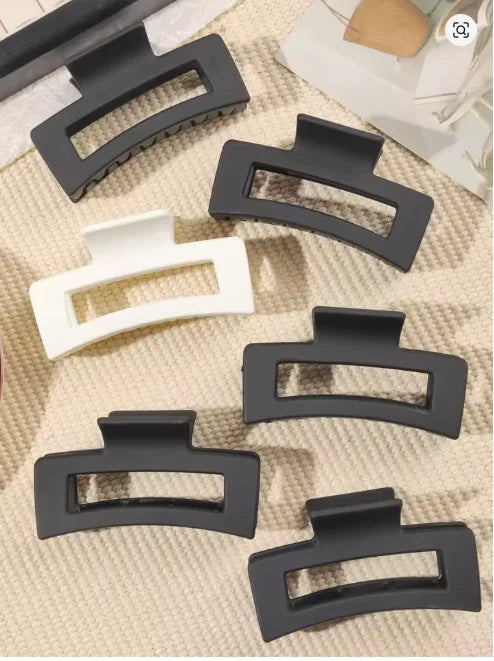 Big Hair Claw Clips Ice Cream Color 6 Pcs for Thick Hair,Square Hair Clips for Women Rectangle Nonslip Acrylic Banana Jaw Clips.