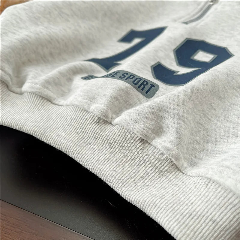 Baby Boy Sets Children's Clothes Suit Autumn Long-Sleeved Sweater Sweatpants 2Pcs New Kids Collar Half-Zip Fashion Outfits.