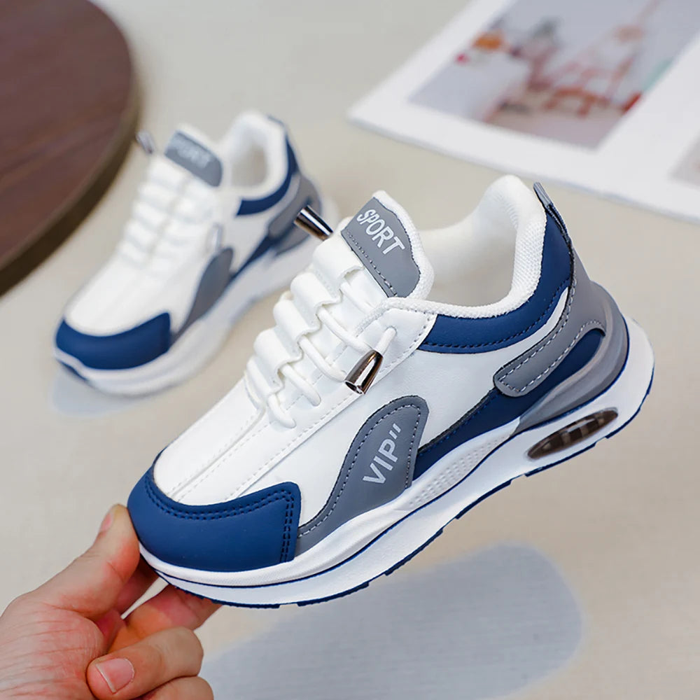 Teenager Kid's Sneakers For Autumn PU Leather Waterproof Children's Sport Shoes Trend Fashion Outdoor Running Shoes For Boys.