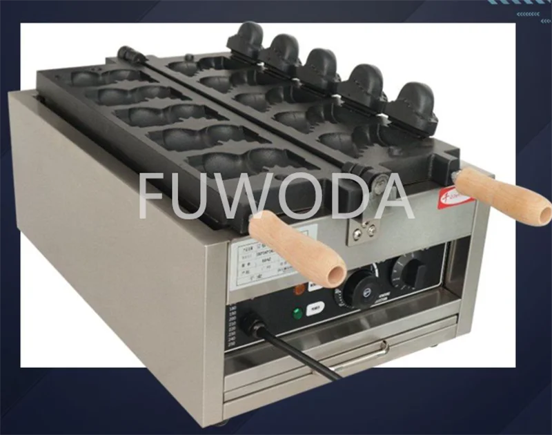 Customizable Electric 110V/220V Non-sticking Stainless Steel Dinosaur Waffle Making Machine Open Mouth Taiyaki Waffle Machine.