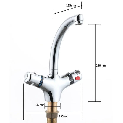 Thermostatic Tap Kitchen Sink Mixer Stainless Steel Tap