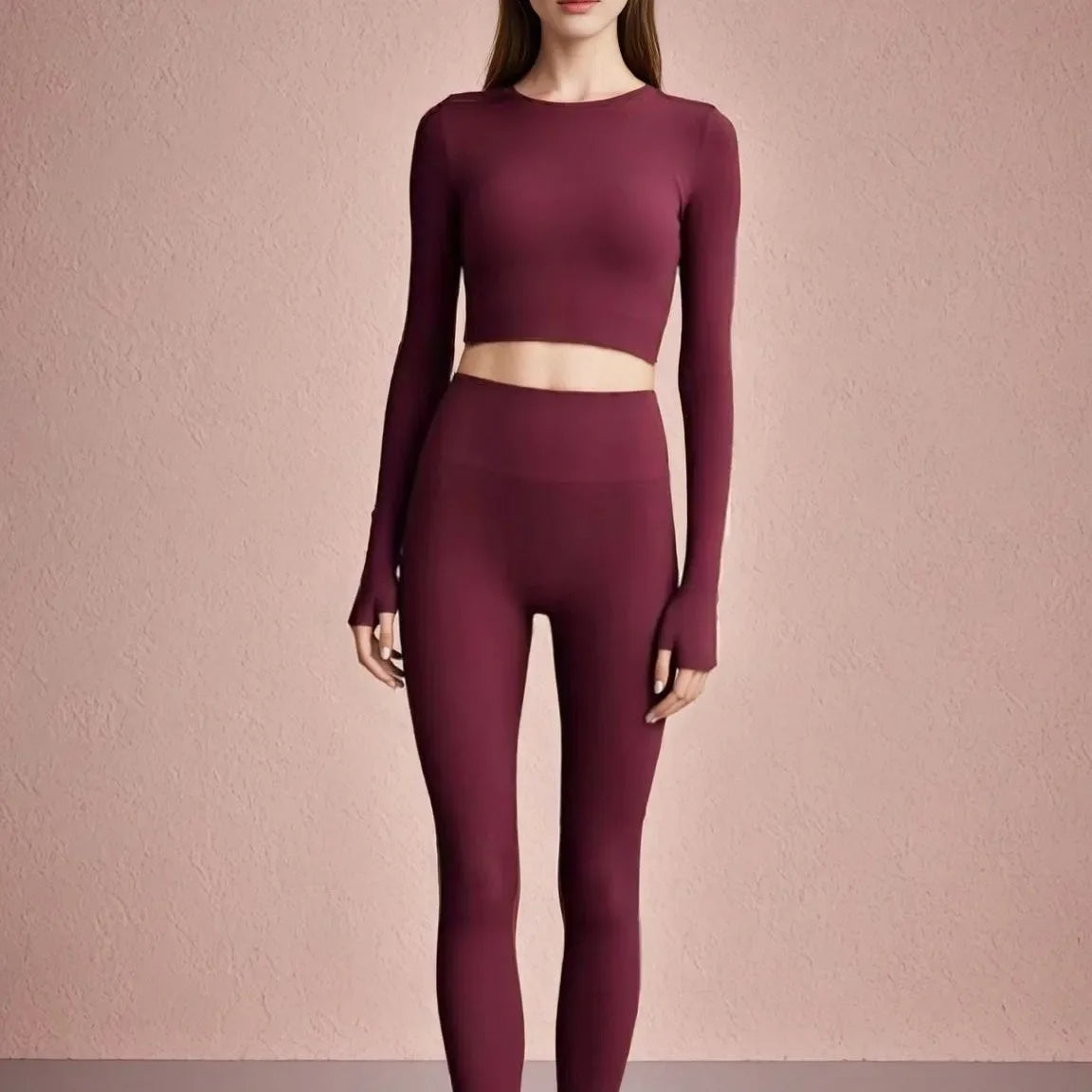 New 2025 Women's Yoga Top Fitness Pilates Training Sportswear Long Sleeve Summer Beautiful High-End Sensation Exercise Set.