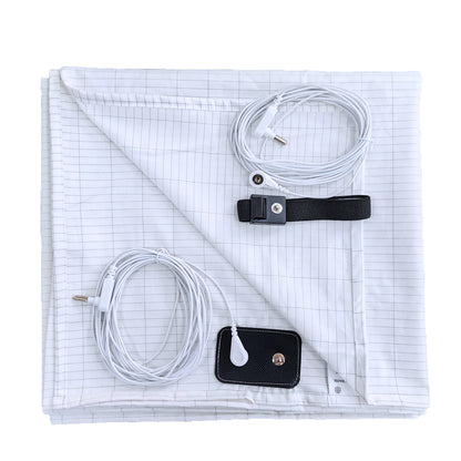 Conductive Silver Fiber Earthing Bedsheet Grounded Anti-static Health Protection Bed Sheet Antibacterial for Better Sleeping.