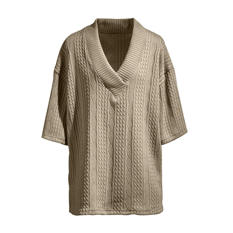 2024 Summer New Men's High Street Casual Loose Jacquard Sportswear V-Neck Short Sleeve Shorts Men's Fashion Suit