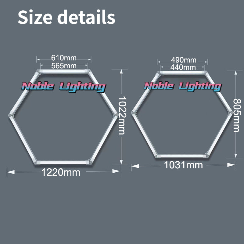 LED Garage Ceiling Hexagon Light Connector Honeycomb Detailing Car Auto Body Repair Wash Station Workshop Tube Light Customized.