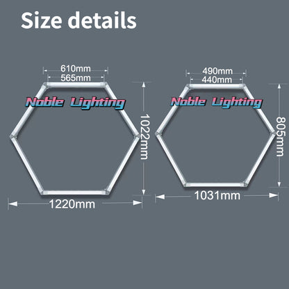 LED Garage Ceiling Hexagon Light Connector Honeycomb Detailing Car Auto Body Repair Wash Station Workshop Tube Light Customized.