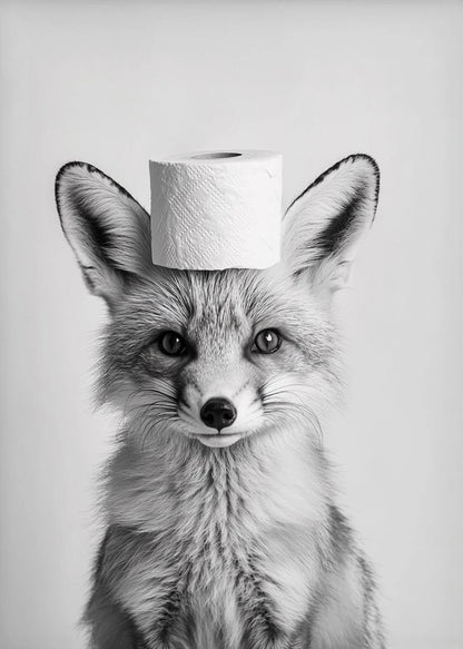 Highland Cow Otter Cat  Raccoon with Toilet Paper Poster Print Canvas Painting Bathroom Wall Art Funny Toilet Humor Home Decor.