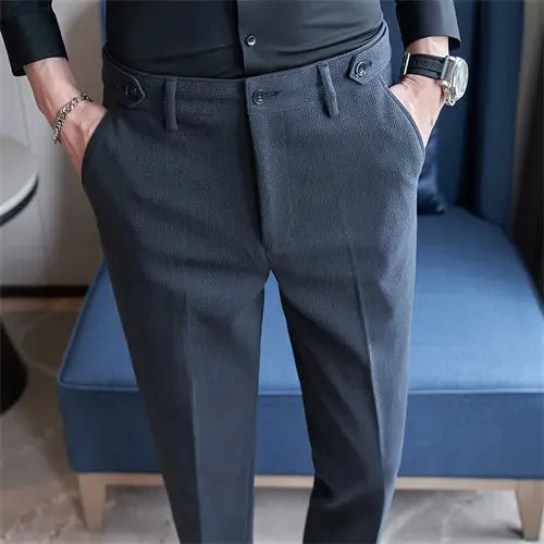 Navy Men's Suit Pants, White Black Trousers, Gray Khaki Pantalones Hombre Fashion Slim Male Pant, 28 29 30 31 32 33 34 36