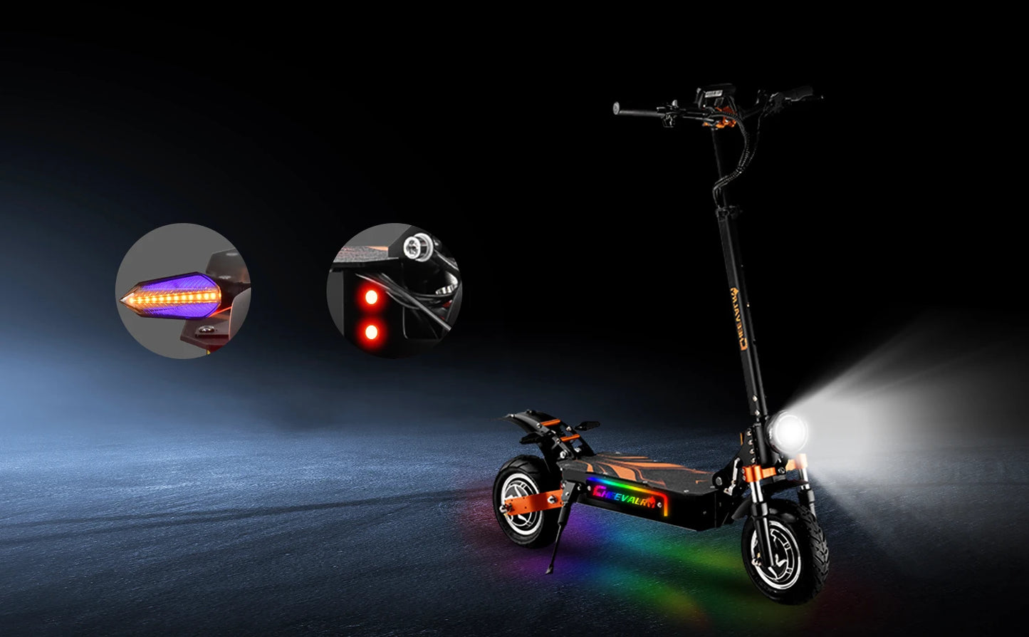 Cheevalry S10 Electric Scooter 2*1600W Motor 52V 33AH Battery Electric Scooter 10 Inch Tires City Commuter Electric Scooter.