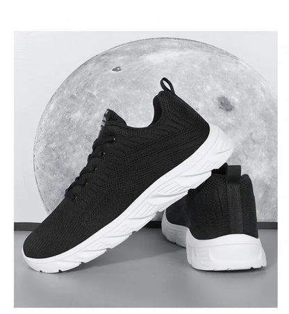 Men's Trendy Lace Up Knit Sneakers Casual Outdoor Athletic Running Walking Gym Shoes.