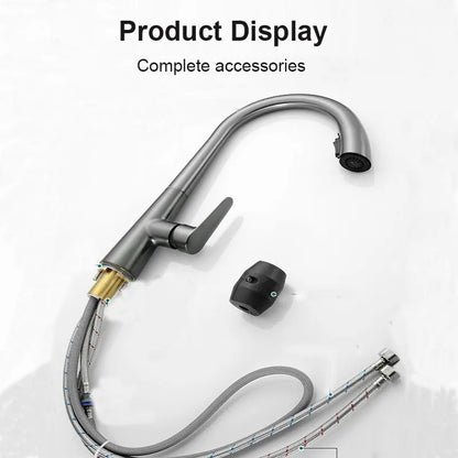 Pull Down Kitchen Faucet Hidden spray head Dual Modes Nozzle Hot Cold Water Mixer Crane Tap Brass Kitchen Sink Faucets