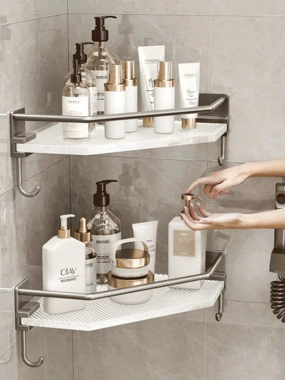 2PCS Badezimmer Acryl Regale Küche Lagerung Organizer Shampoo Regal Dusche Regal Bad Zubehör Kein Bohrer Lagerung Regal