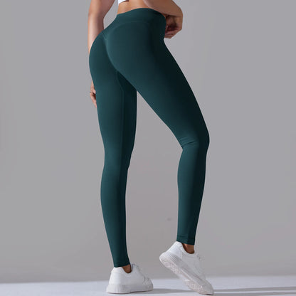 Crossover Waist Women Yoga Leggings Hips Lifting Gym Leggings Seamless Sport Pants High Waist Fitness Leggings Workout Running