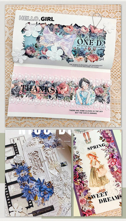 50mm*2m PET Natural Plant Flowers tape Sticker Decorative collage Adhesive Diy Scrapbooking hand made Masking tape.