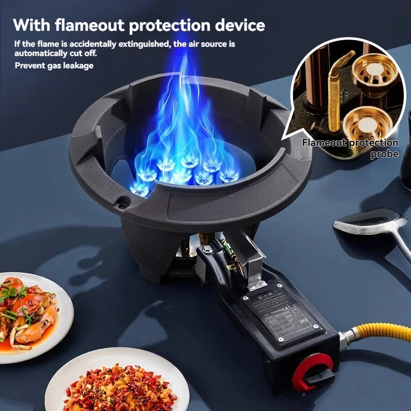 Low-pressure Fierce Fire Stove Single Commercial Gas Stove with Flameout Protection Liquefied Gas Stove Low-pressure.