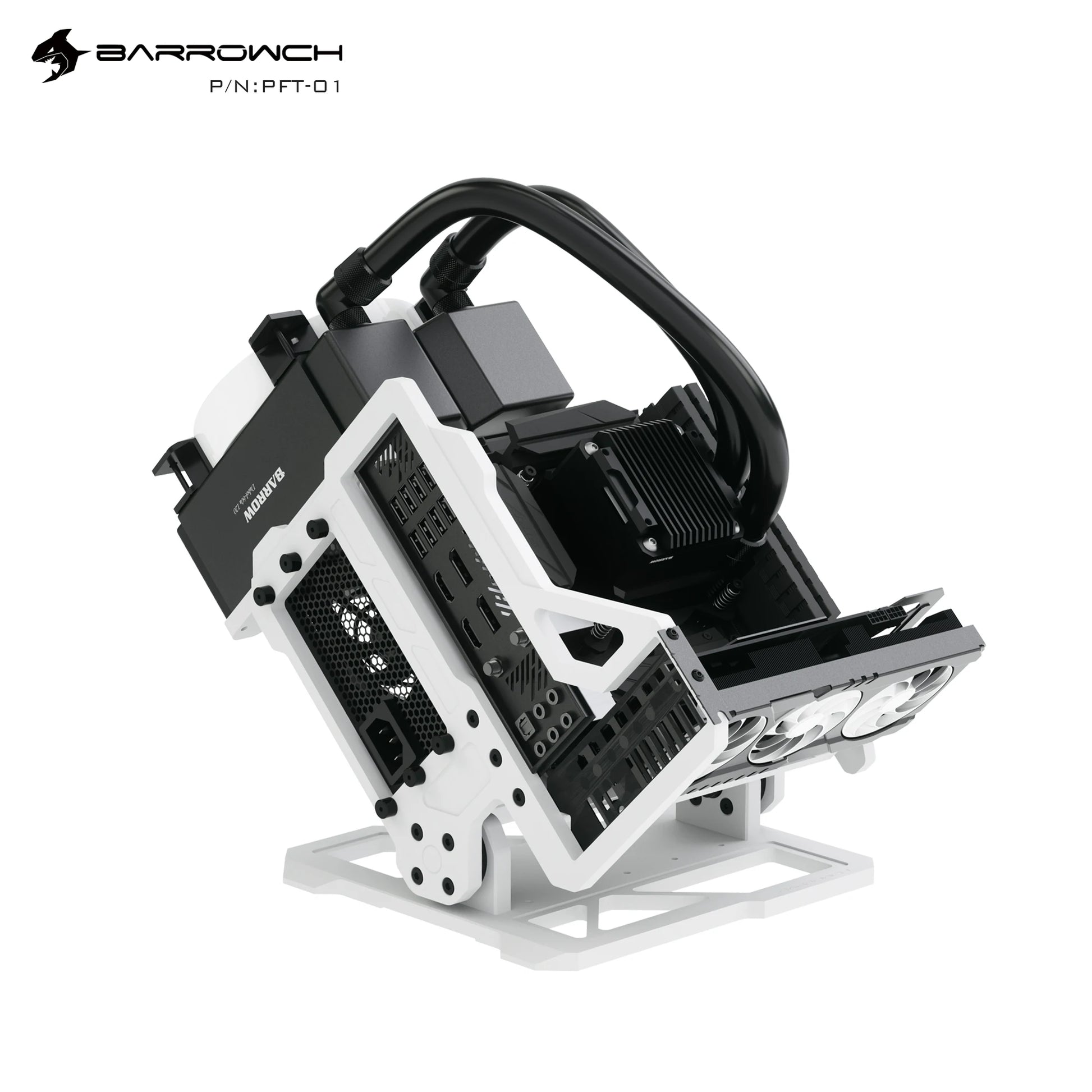 Barrowch ITX Open Frame Aluminum Alloy Water-cooling Computer Case DIY Adjustable Angle PFT-01.