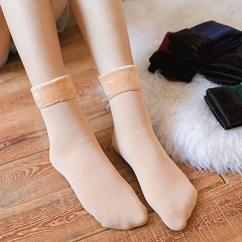 1/2/3/5/10Pairs Thermal Socks Women Winter Warm Thicken Fleece Short Socks Cashmere Wool Socks Snow Velvet Boots Home Floor Wear.