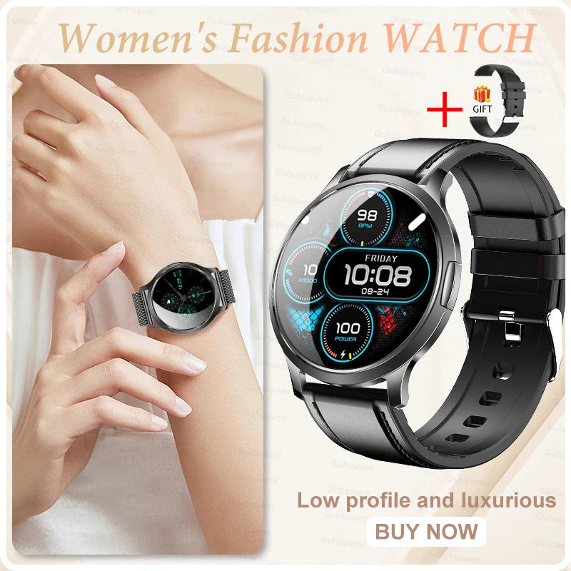2025 New Smart Watch For Women AMOLED Screen Watches IP68 Waterproof Heart Rate Monitor Ladies Call Smart watch For Android ios
