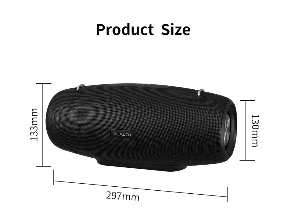 ZEALOT-S67 60W Portable Bluetooth Speaker Outdoor Party Speaker Big Loud Speaker Excellent Bass Performace 3D Speaker.