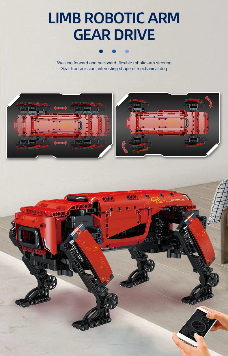 MOULD KING 15066 15067 Technical Toys The APP&RC Motorized Boston Dynamics Big Dog Set Assembly AlphaDog Building Blocks Bricks.