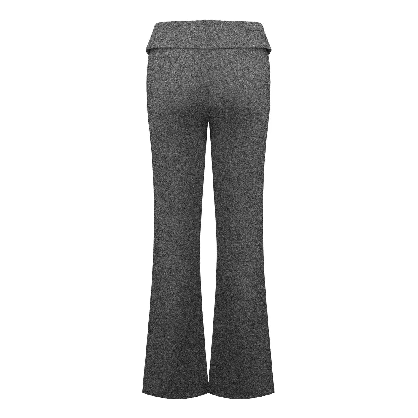 Damenmode, einfarbig, schmale Passform, schmale Reverse-Taille, niedrige Taille, elastische Taille, Schlaghose, Hose für Damen, Damenhose 2024.