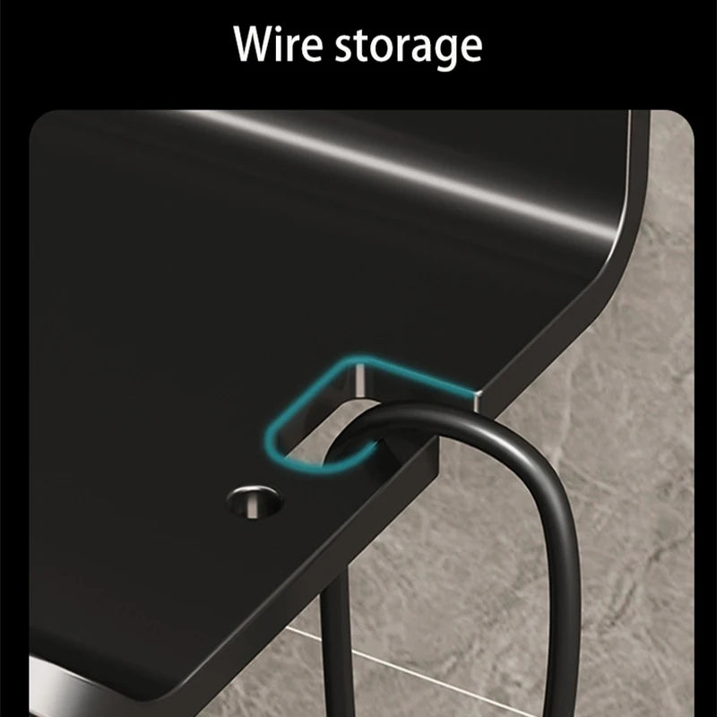 Badezimmer Organizer Haartrockner Glätteisen Halter Aluminiumlegierung Ständer Nagelfreie Regale für Wand Waschraum Lagerregal Regal