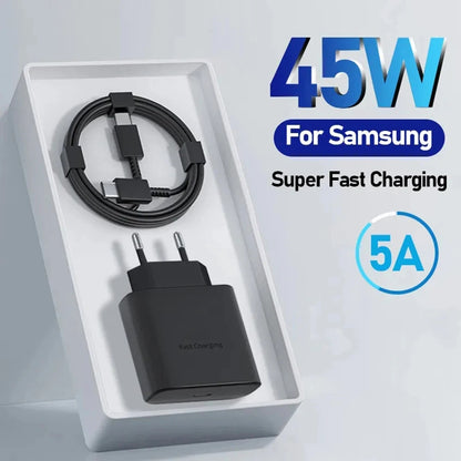 45W PD Super fast charge for  S22 S23 Ultra Note 10+ 5G USB C Mobile Phone Type C US/EU/UK  Fast Quick Charging Wall Adapter.