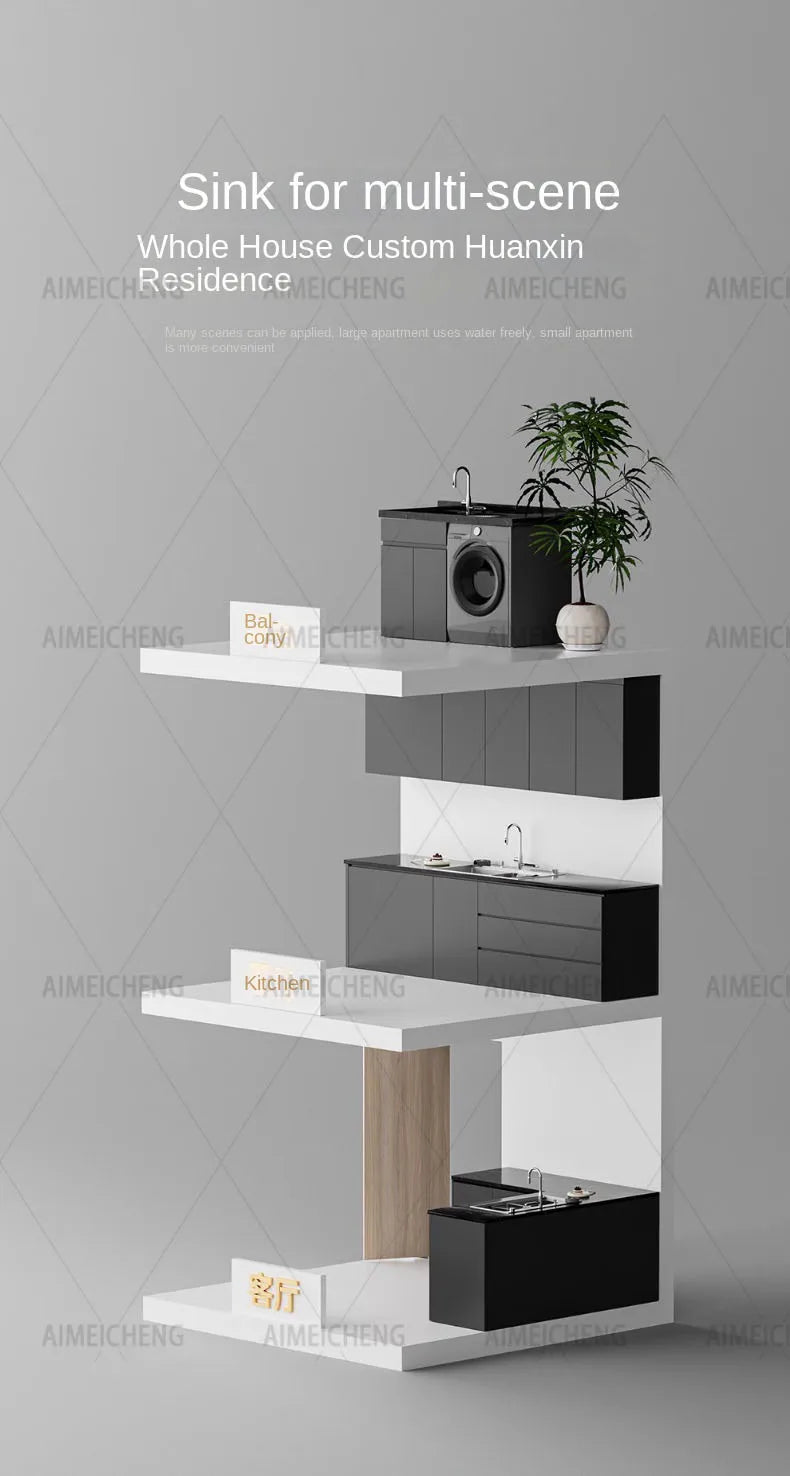 Original-Finish, spülmaschinenkompatibles SUS304-Edelstahl-Küchenspüle mit großer Einzelschüssel und Unterbau