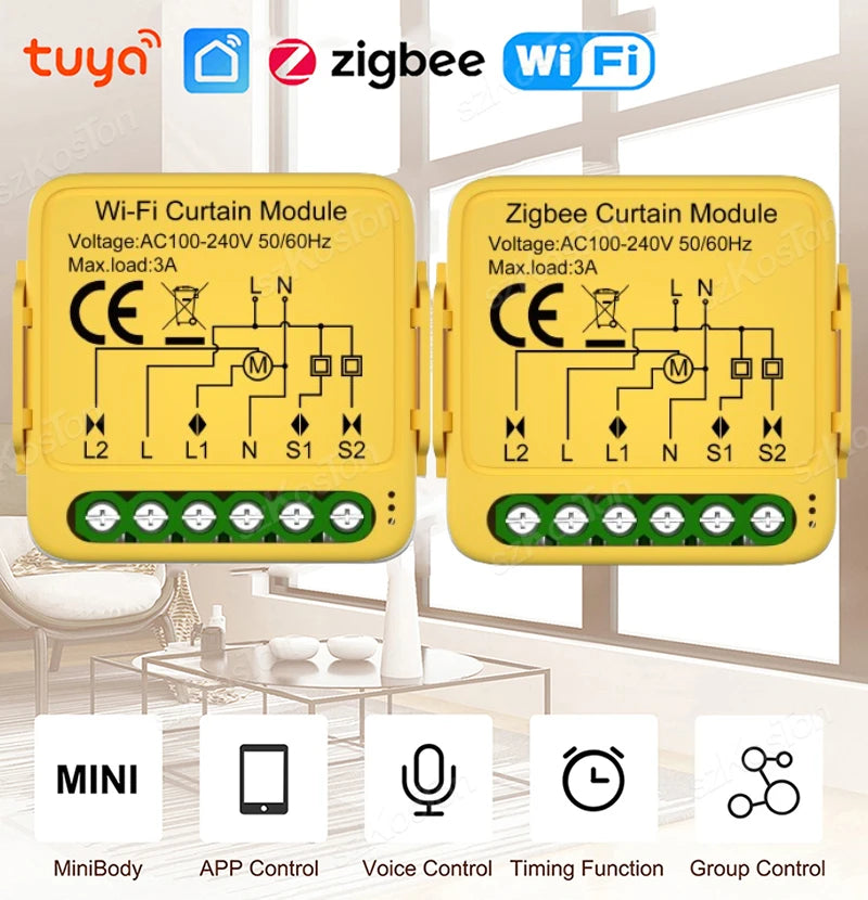 Tuya Smart WiFi/ZigBee Vorhang Schalter Modul Smart Leben APP Verbinden Rollläden Jalousien Motor Schalter Für Alexa Google hause.