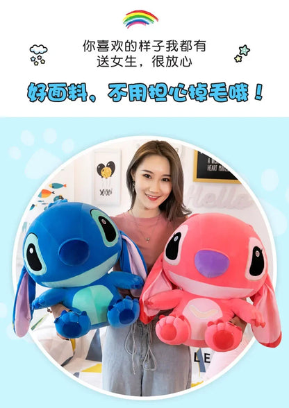 80cm Big Size Disney LILO & Stitch Anime Plush Stuffed Doll Room Plushies Pillow Ornaments Peluche Children's Holiday Gifts.