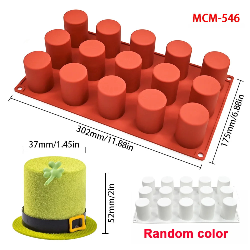 Cylinder Shaped Silicone Mold Soap Mold Chocolate Cookie Covered Sandwich Tool DIY Jelly Pudding Candy Kitchen Cake Baking Pan.