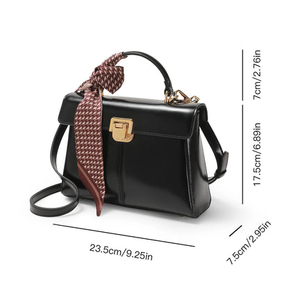 ITAMOOD Genuine Leather Women's Bag Luxury Branded Women's Handbag Fashionable and Versatile Crossbody Bag With Scarf Decor.