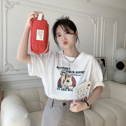 2025 Cute Rabbit Travel Cosmetic Lipstick Purse Storage Bag Kawaii Women Makeup Handbags Organizer Wallet Pouch Pencil Case Bags.