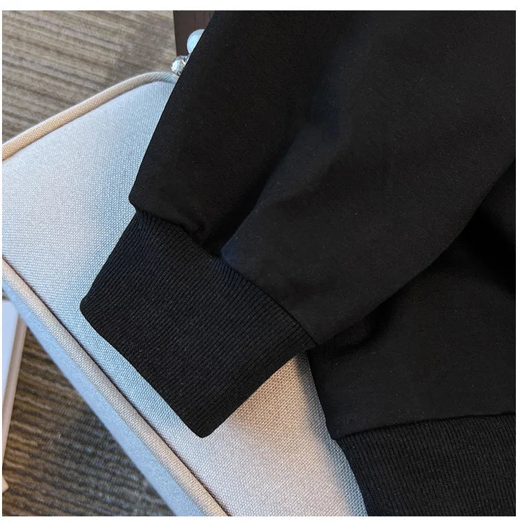 175kg plus size Damen büste Frühling Herbst loser Rundhals ausschnitt bedrucktes Langarm-Sweatshirt schwarz orange 5xl 6xl 7xl 8xl 9xl