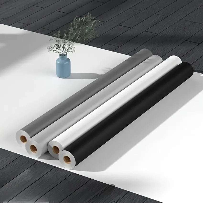 60 cm Vinyl-Tapete zum Abziehen und Aufkleben, mattschwarz, grau, weiß, abnehmbares, dickes Kontaktpapier für Wände, Küchen, Arbeitsplatten, Schränke