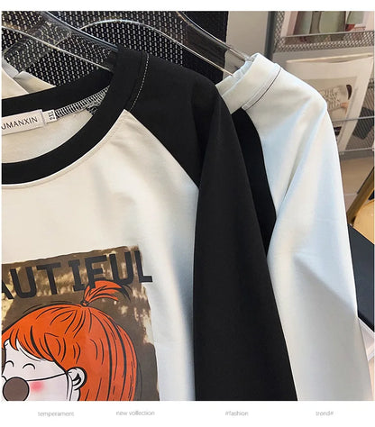 170kg Plus Size Damen Büste Herbst lässig Mode bedruckt Sweatshirt lose Langarm Top 6xl 7xl 8xl 9xl 10xl 11xl.