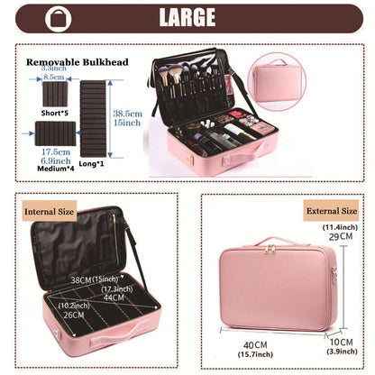 Three-layer Cosmetic Case Large Waterproof Oxford Cloth Manicure Makeup Toolbox,Travel Underwear Storage Box