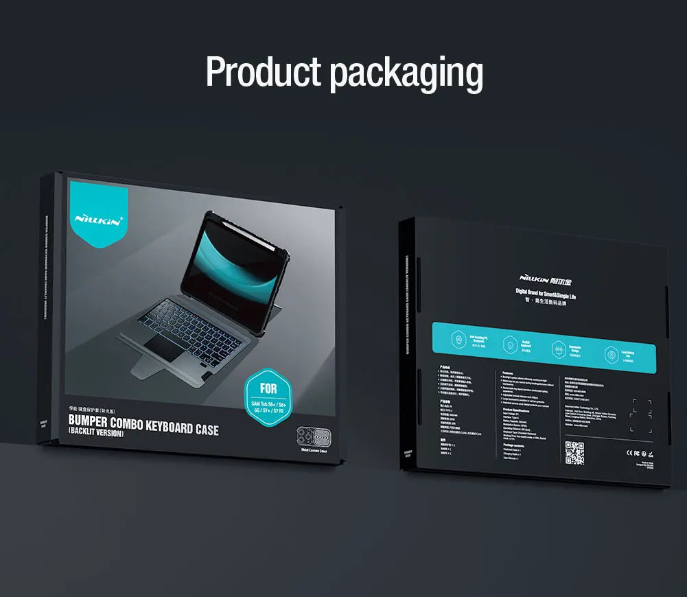 NILLKIN Magic Keyboard For Samsung Galaxy Tab S10 FE+ Case Backlight Keyboard For Samsung S10/S9 Plus Case With Len Protection