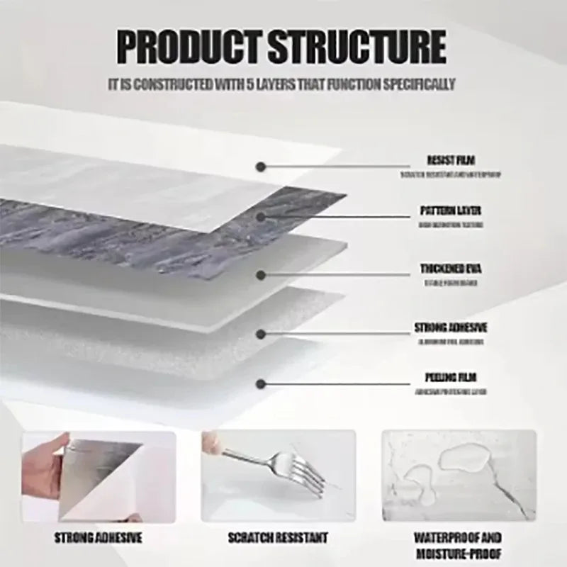 Thick foam marble wallpaper 1 roll waterproof and antifouling wall sticker self-adhesive wallpaper for bedroom and living room