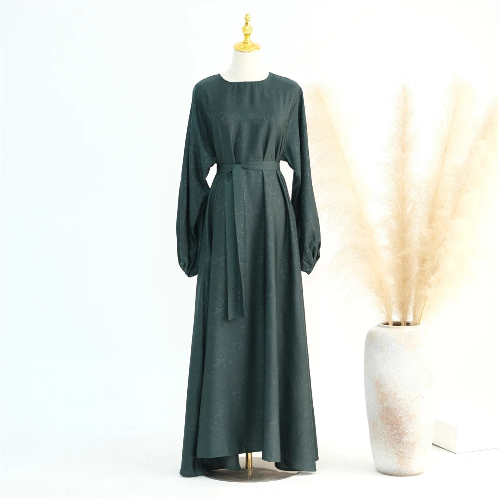 Ramadan Eid Satin Dubai Long Modest Dress Abaya Damen Islam Muslim Kaftan African Dresses For Women Kebaya Robe Femme Musulmane