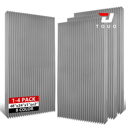 TOUO 1-4Pack 47.2"x23.6" Acoustic Panels Wedge Foam Soundproof Wall Insulation for Podcast Studio Office Gaming Room