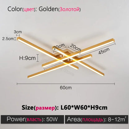 Schwarz Kronleuchter quadratische Schlafzimmer Lampen Wohnzimmer Lampe LED Deckenleuchte Nordic minimalistische kreative LED Deckenleuchte Streifen Lichter